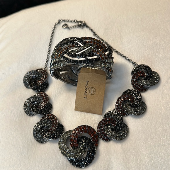 Monet Jewelry - Monet Necklace and Cuff Bracelet set NWT